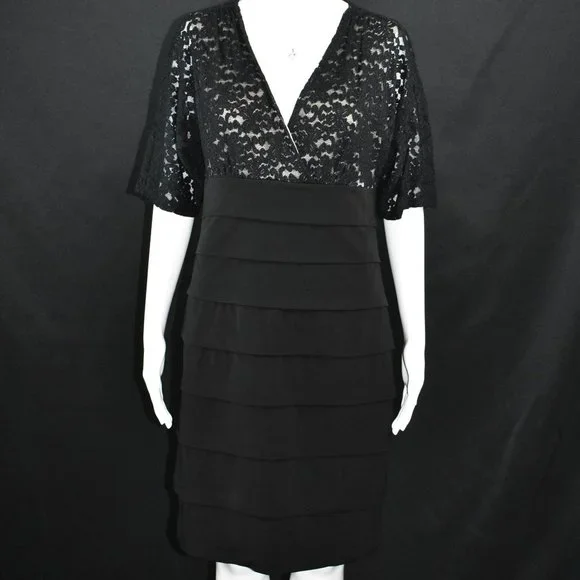 valerie bertinelli black dress Valerie Bertinelli Women's Little Black Cocktail Dress Size 14
